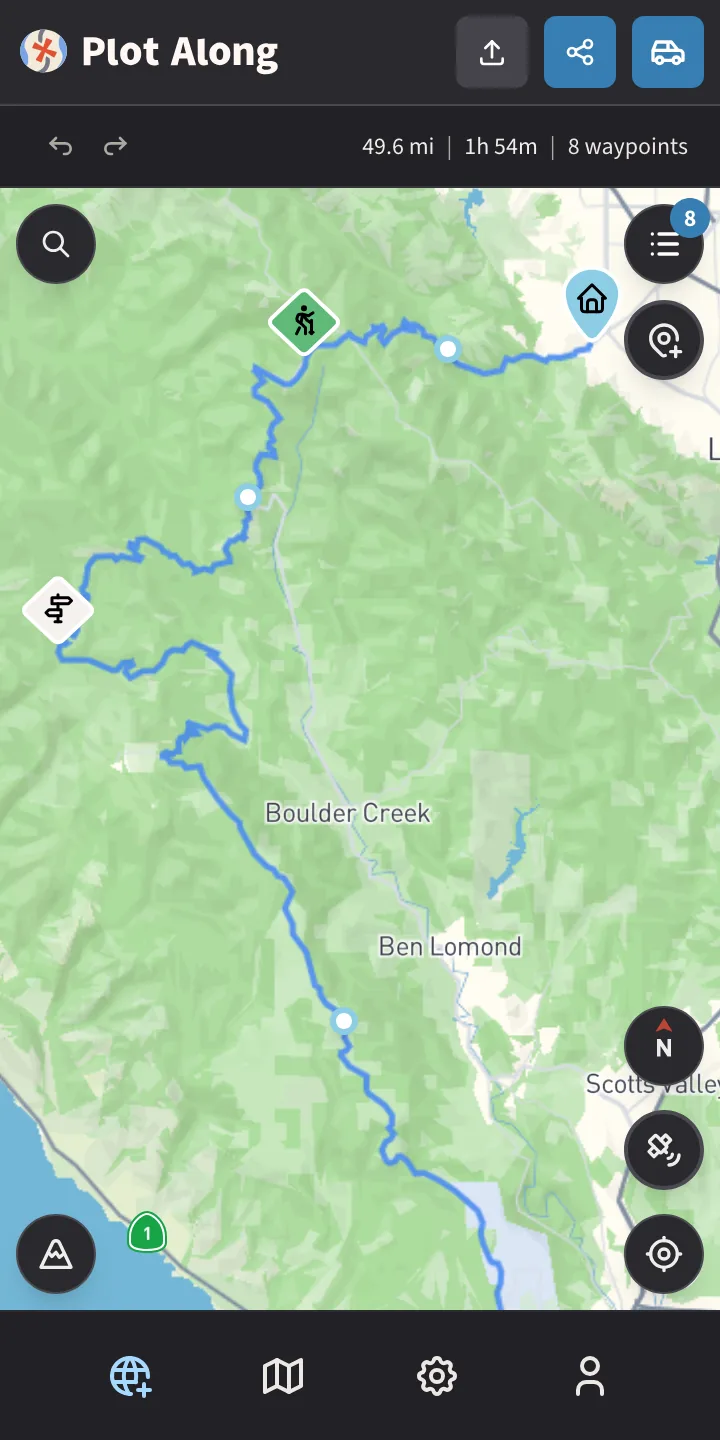Plot Along mobile route planner with live cursors