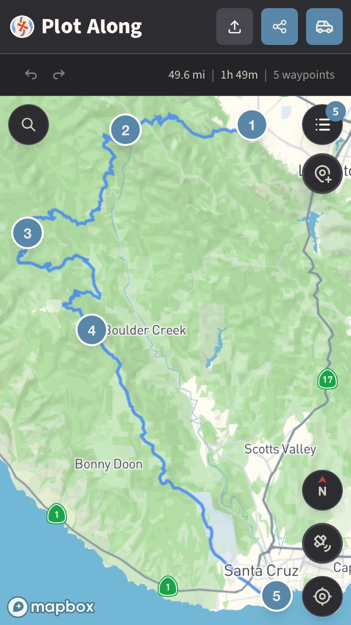 Plot Along mobile route planner with live cursors
